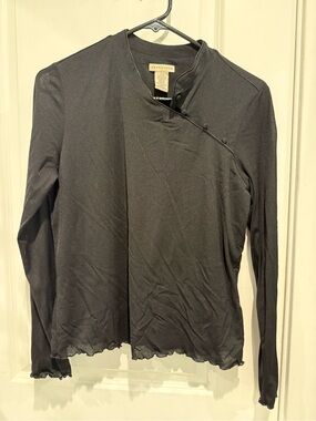 Vintage ’90s Apostrophe Black Asian-Inspired Blouse – Size Large